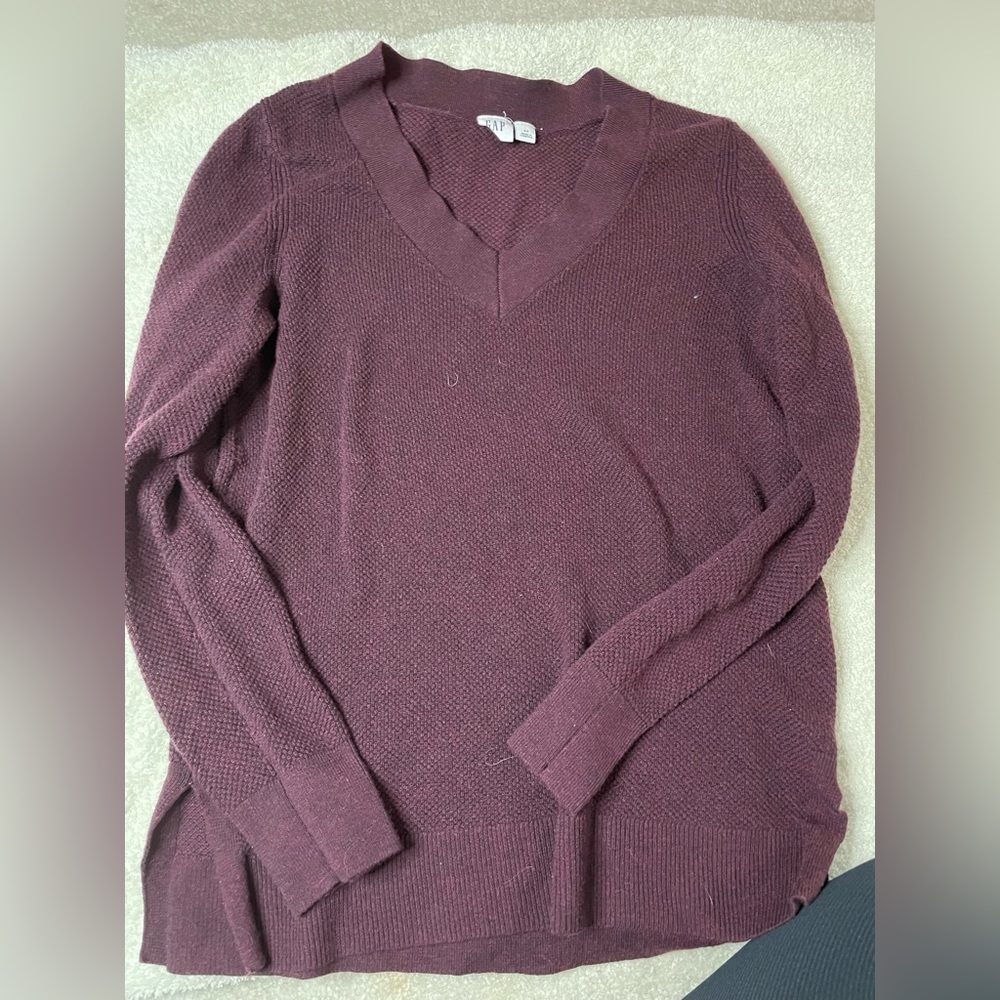 Gap Long Sleeve Purple Sweater Thin